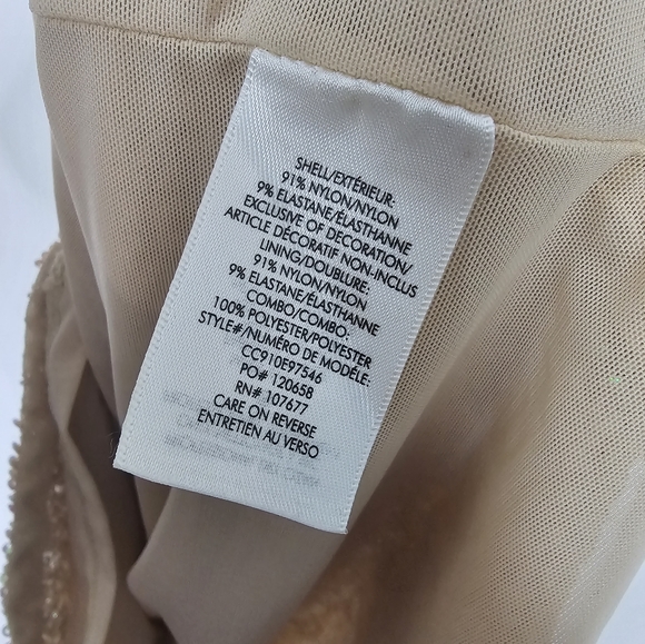 Alice + Olivia Harmie Dress Nude Sequins Mini Dress Size 6 - Picture 7 of 8